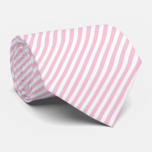 Diagonal white and pink stripes pattern ネクタイ (ロール)