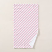 Diagonal white and pink stripes pattern バスタオルセット (ハンドタオル)