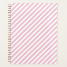 Diagonal white and pink stripes pattern プランナー手帳