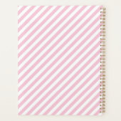 Diagonal white and pink stripes pattern プランナー手帳 (裏面)