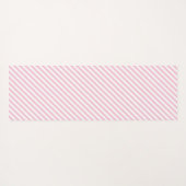 Diagonal white and pink stripes pattern ヨガマット (裏面(横))
