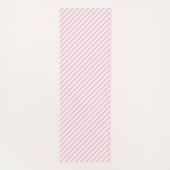 Diagonal white and pink stripes pattern ヨガマット (裏面)