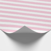 Diagonal white and pink stripes pattern ラッピングペーパー (角)