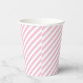Diagonal white and pink stripes pattern 紙コップ (右)