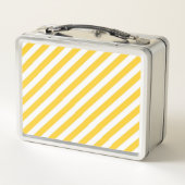 Diagonal yellow and white stripes pattern  メタルランチボックス (裏面)