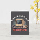 Dial Up Internet Survivor Funny Retro Computer Lov カード (黄色い花)