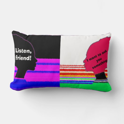 Dialogue Art Pillow ランバークッション (正面)