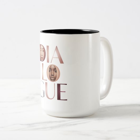 Dialogue Faces Gradient Letters Mug ツートーンマグカップ (正面右)