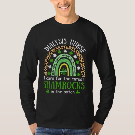 Dialysis Nurse Care Cutest Shamrock St Patricks Da Tシャツ (正面)