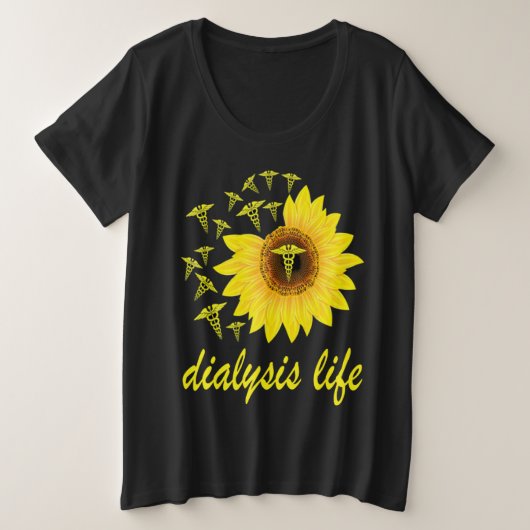 Dialysis nurse Patient Care Nephrology Technician プラスサイズTシャツ (デザイン正面)