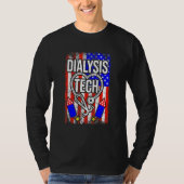 Dialysis Tech 4th Of July American Flag Stethoscop Tシャツ (正面)