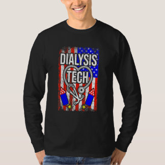 Dialysis Tech 4th Of July American Flag Stethoscop Tシャツ