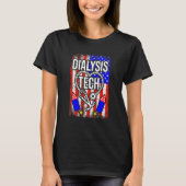 Dialysis Tech 4th Of July American Flag Stethoscop Tシャツ (正面)