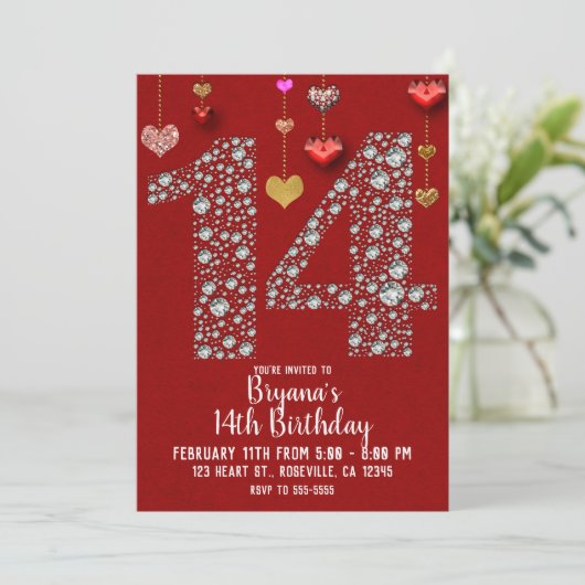 Diamond 14 Valentine's 14th Birthday Party写真 招待状 (スタンド正面)