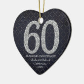 Diamond 60th Anniversary Custom Heart セラミックオーナメント (左)