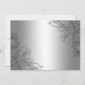 Diamond 60th Anniversary With Photo Silver Floral 招待状 (裏面)