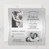 Diamond 60th Wedding Anniversary Double Photo 招待状 (正面)