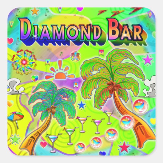 Diamond Bar Mind Focus Sticker スクエアシール (正面)