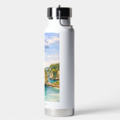 Diamond Beach Bali Watercolor Turquoise Sea ウォーターボトル (左面)