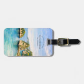 Diamond Beach Bali Watercolor Turquoise Sea ラゲッジタグ (正面横)