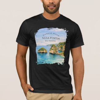 Diamond Beach Bali Watercolor Turquoise Sea Tシャツ