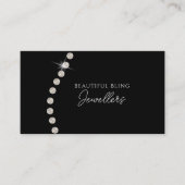 Diamond Black Bling Jewellery Store Gift Merchant 名刺 (正面)