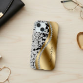 Diamond Bling Gold Metal Personalized Script  Case-Mate iPhoneケース