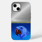 Diamond Blue Sparkle Parrot Bird Lover Case Case-Mate iPhoneケース (裏面)