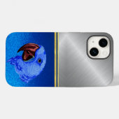 Diamond Blue Sparkle Parrot Bird Lover Case Case-Mate iPhoneケース (裏面 (横))