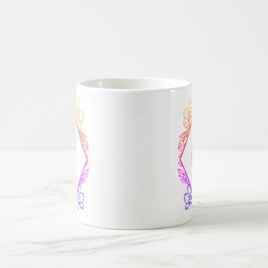 Diamond Botanical Monogram Coffee Mug |Personalize コーヒーマグカップ (中央)