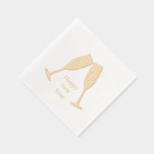 Diamond Champagne Glass Happy New Year 箔ナプキン (右)