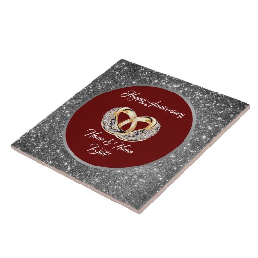 Diamond Customize Wedding Rings Silver Anniversary タイル (側面)