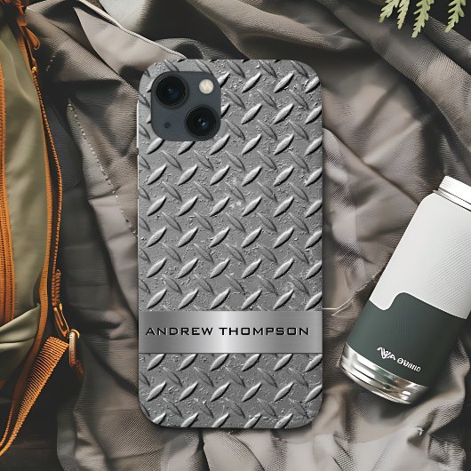 Diamond Cut Metal Plate iPhoneケース