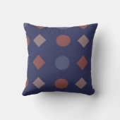 Diamond-Dot Geometric Pattern – Navy, Brick クッション (裏面)