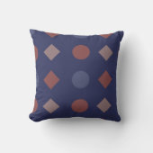 Diamond-Dot Geometric Pattern – Navy, Brick クッション (正面)