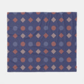 Diamond-Dot Retro Geometric Pattern フリースブランケット (正面(横))