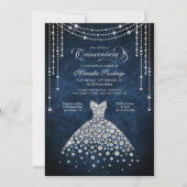 Diamond Dress Sparkle Quinceanera Invitation 招待状 (正面)