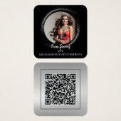 Diamond Dust QR Code Photo Profile Card (正面&裏面)