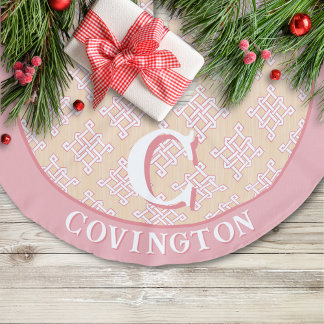 Diamond Endless Knot in Pink + Orange Personalized フェイクリネンツリースカート