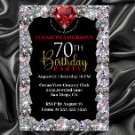 Diamond Glam 70th Birthday 招待状<br><div class="desc">Sparkly Diamond Glam 70th Birthday Invitation For Women. Easy To Change The Sample Text To Your Own By Clicking Personalize. Click Personalize/Edit With Design Tool To Change The Font Type,  Font Color,  Font Size,  Or To Add/Delete/Change The Text Or Design Elements.</div>