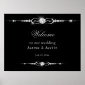 Diamond Glitter Welcome to Our Wedding Poster ポスター (正面)