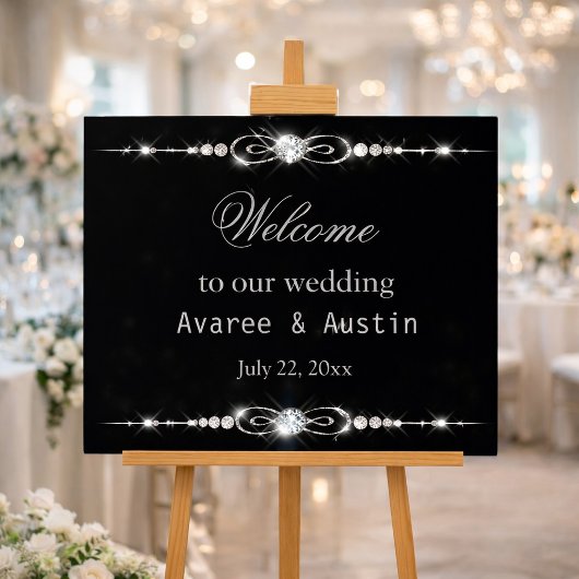 Diamond Glitter Welcome to Our Wedding Poster ポスター