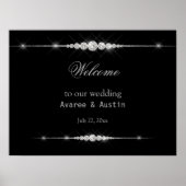 Diamond Glitter Welcome to Our Wedding Poster ポスター (正面)
