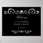 Diamond Glitter Welcome to Our Wedding Poster ポスター (正面)
