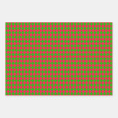 Diamond Harlequin 3 scales Red Green ラッピングペーパーシート (正面2)