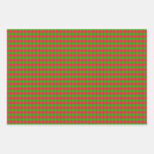 Diamond Harlequin 3 scales Red Green ラッピングペーパーシート (正面)
