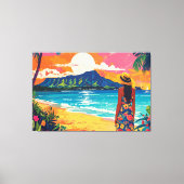 Diamond Head Hawaii tropical landscape キャンバスプリント (正面)