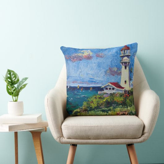 Diamond Head Lighthouse Hawaii pillow クッション (椅子)