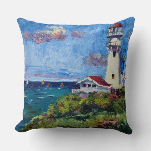 Diamond Head Lighthouse Hawaii pillow クッション (正面)