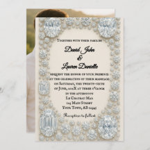 Diamond Heirloom Photo Wedding Invitation